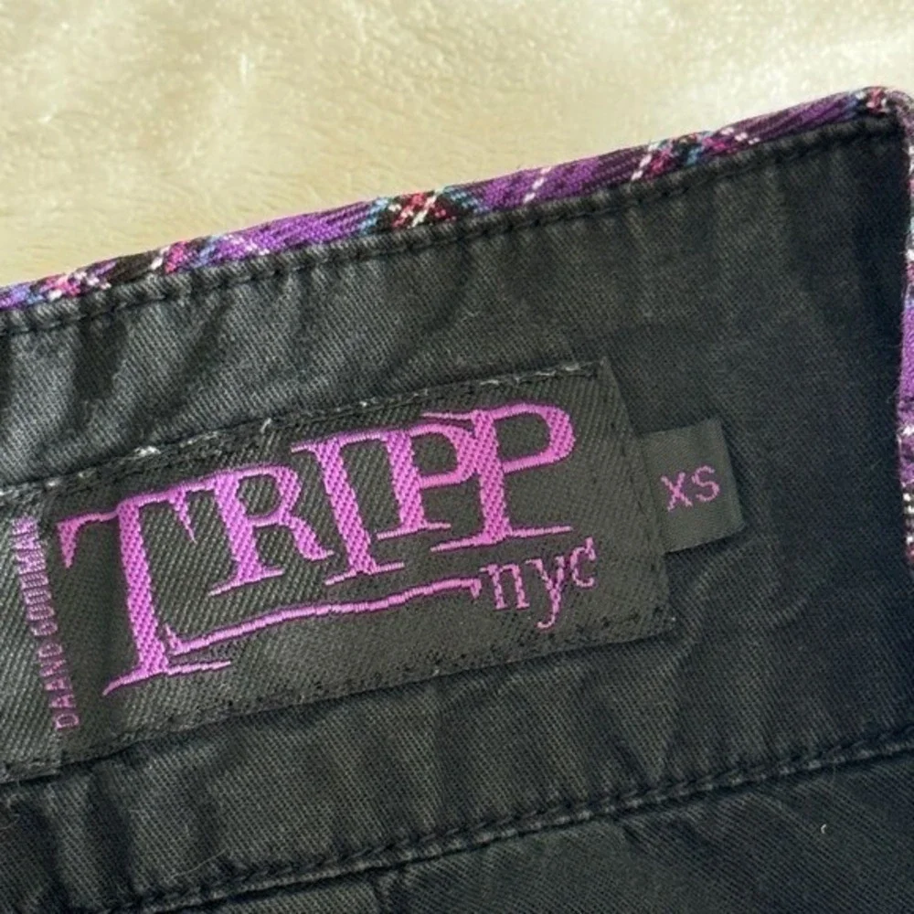 Tripp NYC Skirt Womens XS Purple‎ Plaid Mini Vtg Y2K Goth Grunge Punk Pleated